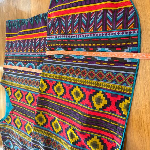 J Peterman Kaftan Size L/XL Cotton Stripe Southwest Tribal Boho Hippie Maxi - Picture 8 of 16